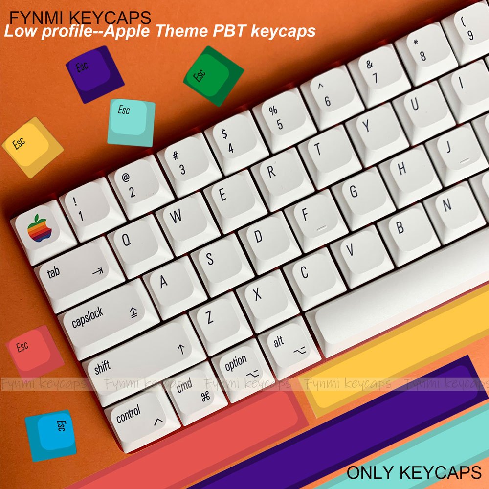 Fynmi Low Profile 127 คีย์ธีมสํานักงานสีสันสดใส PBT Dye Sublimation Keycap สําหรับคีย์บอร์ดแบบกลไก