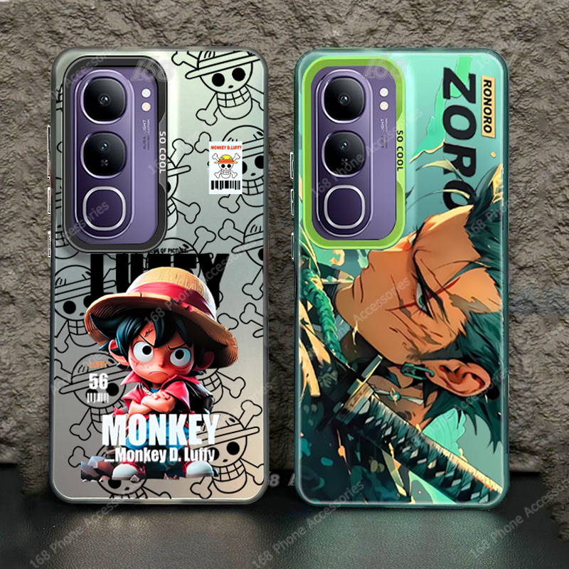 เคส Vivo Y200 5G เคสกรณีอะนิเมะหนึ่งชิ้นกันกระแทกกรณี Luffy Zoro ด้านแข็งป้องกันลายนิ้วมือโทรศัพท์สําหรับเด็กผู้ชาย