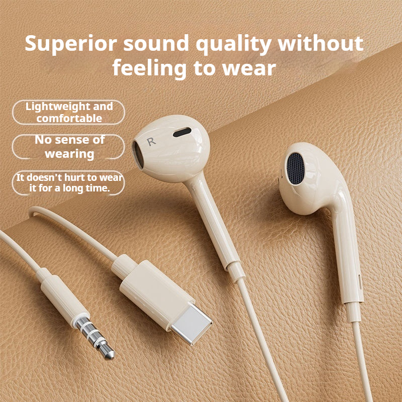 Newmsnr ซับวูฟเฟอร์หูฟังแบบมีสายโทรศัพท์มือถือหูฟังชนิดใส่ในหูหูฟังควบคุมด้วยสายสําหรับ Huawei type-c หูฟัง Android ไฮไฟคุณภาพเสียงปลั๊กอุดหูลดเสียงรบกวนมืออาชีพ