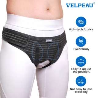 VELPEAU เข็มขัดไส้เลื่อน Truss สําหรับ Inguinal หรือกีฬาไส้เลื่อนสนับสนุนบรรเทาอาการปวด Recovery สายรัด 2 แผ่นบีบอัดที่ถอดออกได้