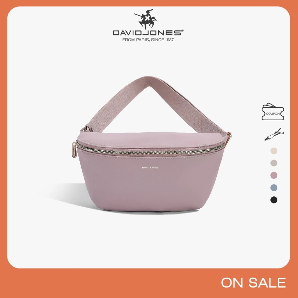 David Jones Paris 2025 Spring Summer คอลเลกชันใหม่ผ้าใบเลียนแบบ pu กระเป๋าสะพายสตรี Fanny pack กระเป๋าคาดเอวแพ็คเอวหนัง pu หญิงนุ่มและกระเป๋า