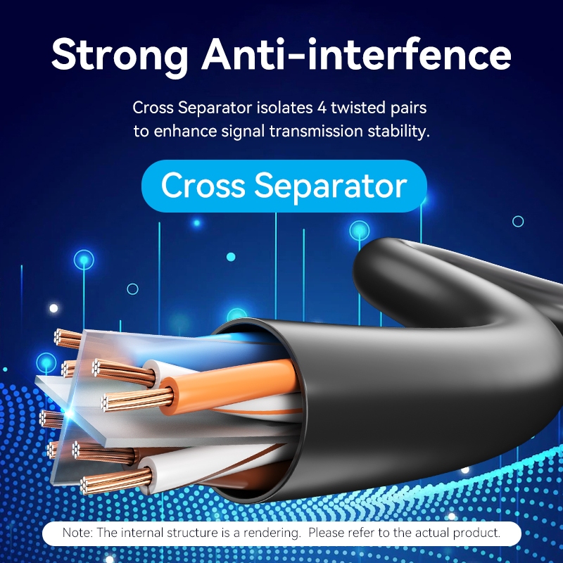 Vention สายอินเตอร์เน็ต cat6 Lan Cable 1000Mbps  RJ45 Upward Right 90 °สายเคเบิลแพทช์เครือข่ายมุมสําหรับคอมพิวเตอร์/แล็ปท็อป/ปล4