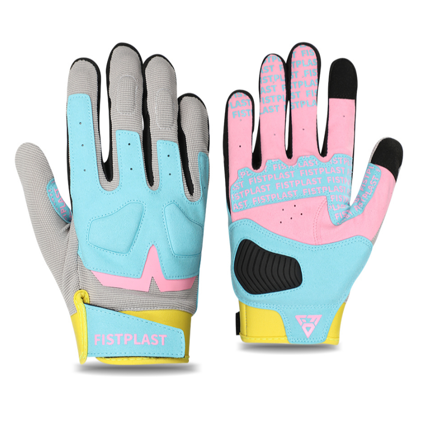 Fistplast ถุงมือหน้าจอสัมผัสเต็มนิ้วสําหรับผู้ชายและผู้หญิงระบายอากาศขี่จักรยานถุงมือกันลื่นรถจักรยานยนต์ออฟโรด