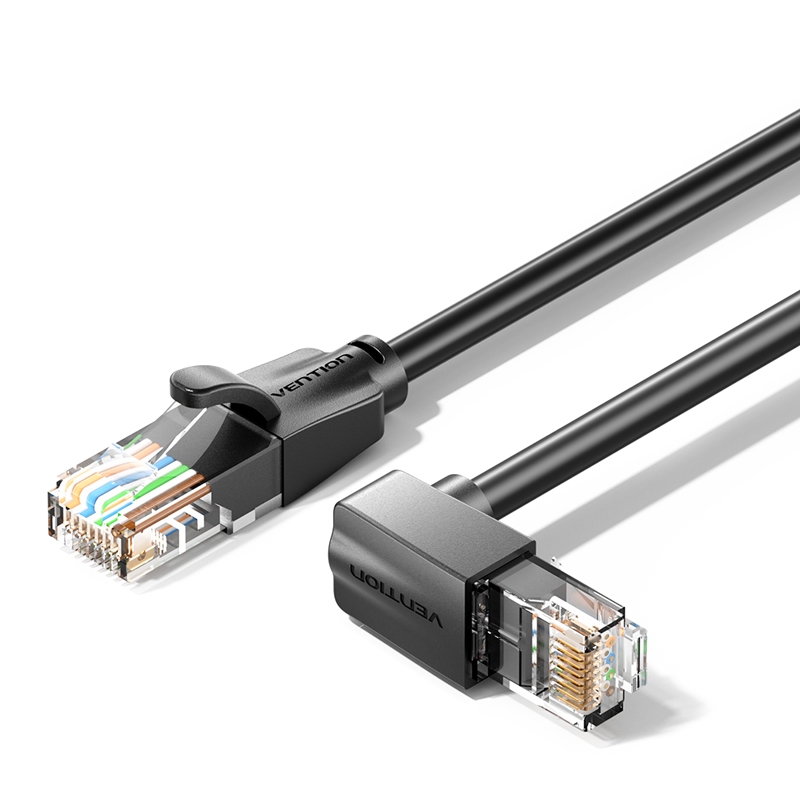 Vention สายอินเตอร์เน็ต cat6 Lan Cable 1000Mbps  RJ45 Upward Right 90 °สายเคเบิลแพทช์เครือข่ายมุมสําหรับคอมพิวเตอร์/แล็ปท็อป/ปล4