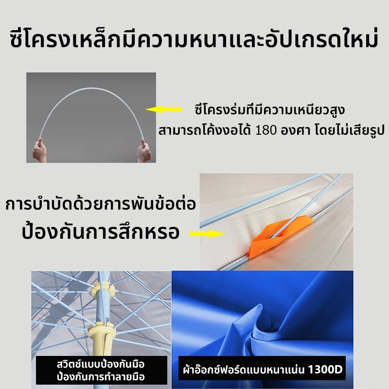 หลิงหลิง ร่มสนามขนาดใหญ่ 40-48 นิ้ว ขาตั้งร่มสองชั้น thumbnail 3