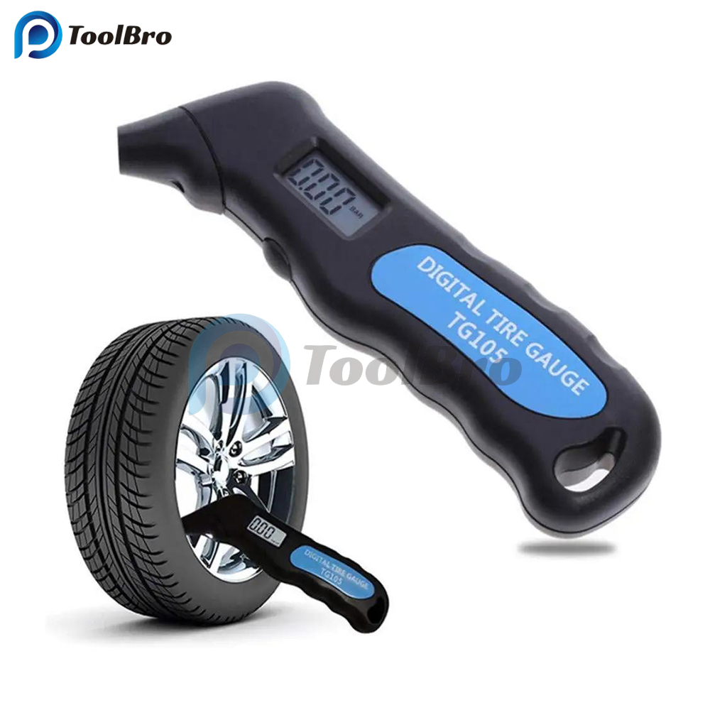 TG105 ดิจิตอลยางรถ Tyre เครื่องวัดความดันอากาศจอแสดงผล LCD Manometer บารอมิเตอร์เครื่องทดสอบสําหรับร