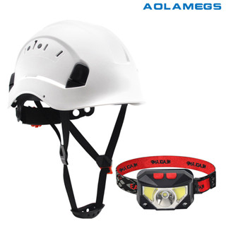 AOLAMEGS หมวกนิรภัย ABS พร้อมโครงสร้างไฟหน้าปีนคนงาน CE ANSI…