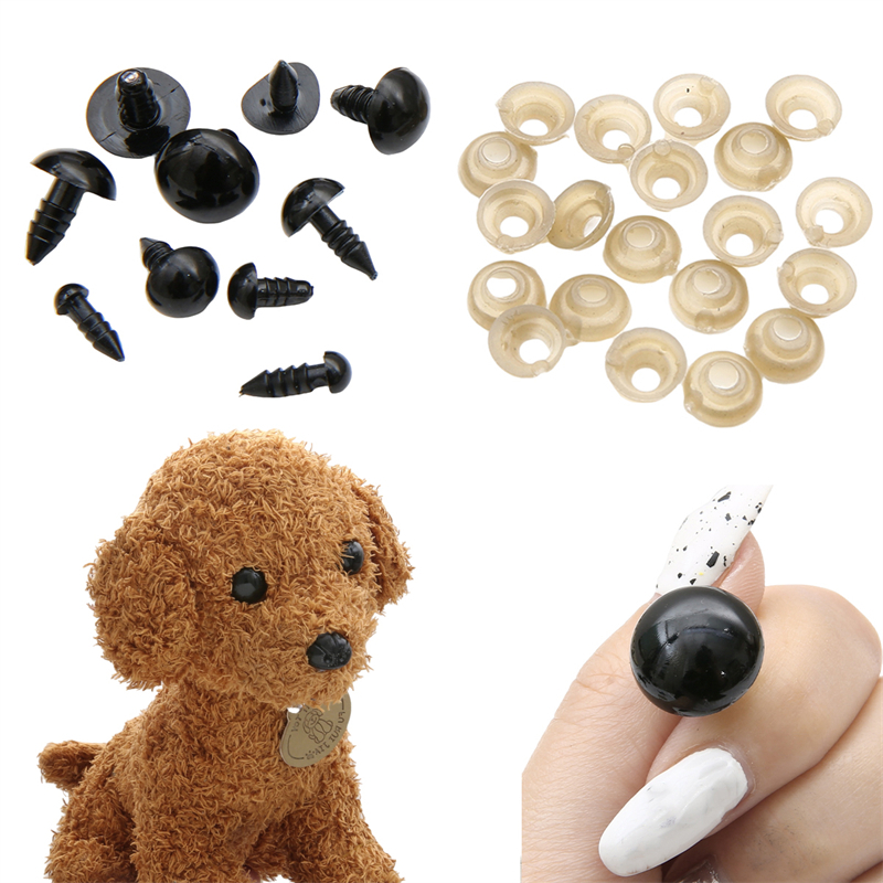 50คู่5-16มิลลิเมตรสีดําคริลิคเกลียวความปลอดภัยตาจมูกสําหรับหมีตุ๊กตาสัตว์หุ่นงานฝีมือ ทําเอง เด็กของเล่นเด็กตาอุปกรณ์ - รูปที่ 7
