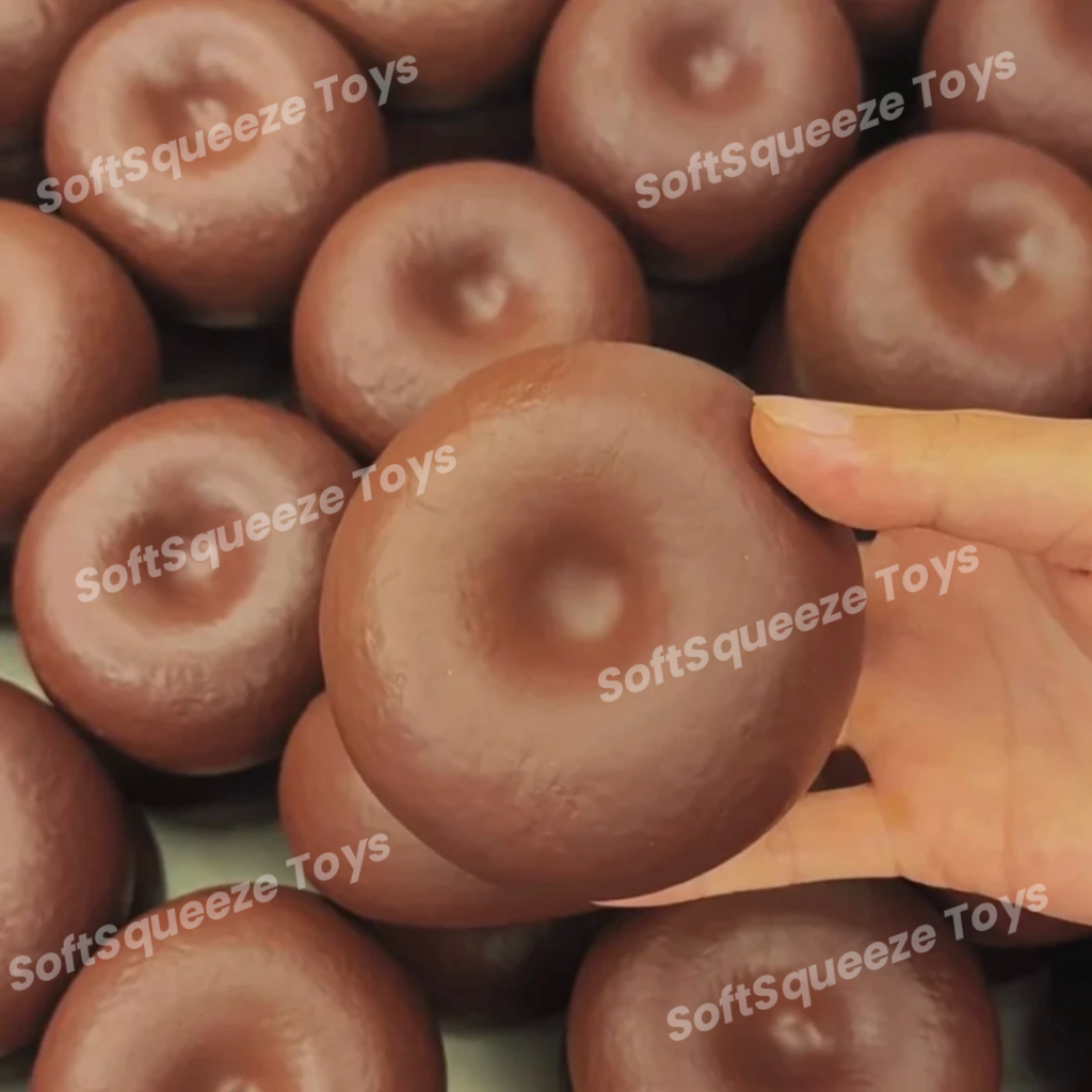 สกุชชี่ ​​ของเล่นกระดอนช้าสีช็อคโกแลตของเล่นสกุชชี่วัสดุ ปู่ ไม่กินได้