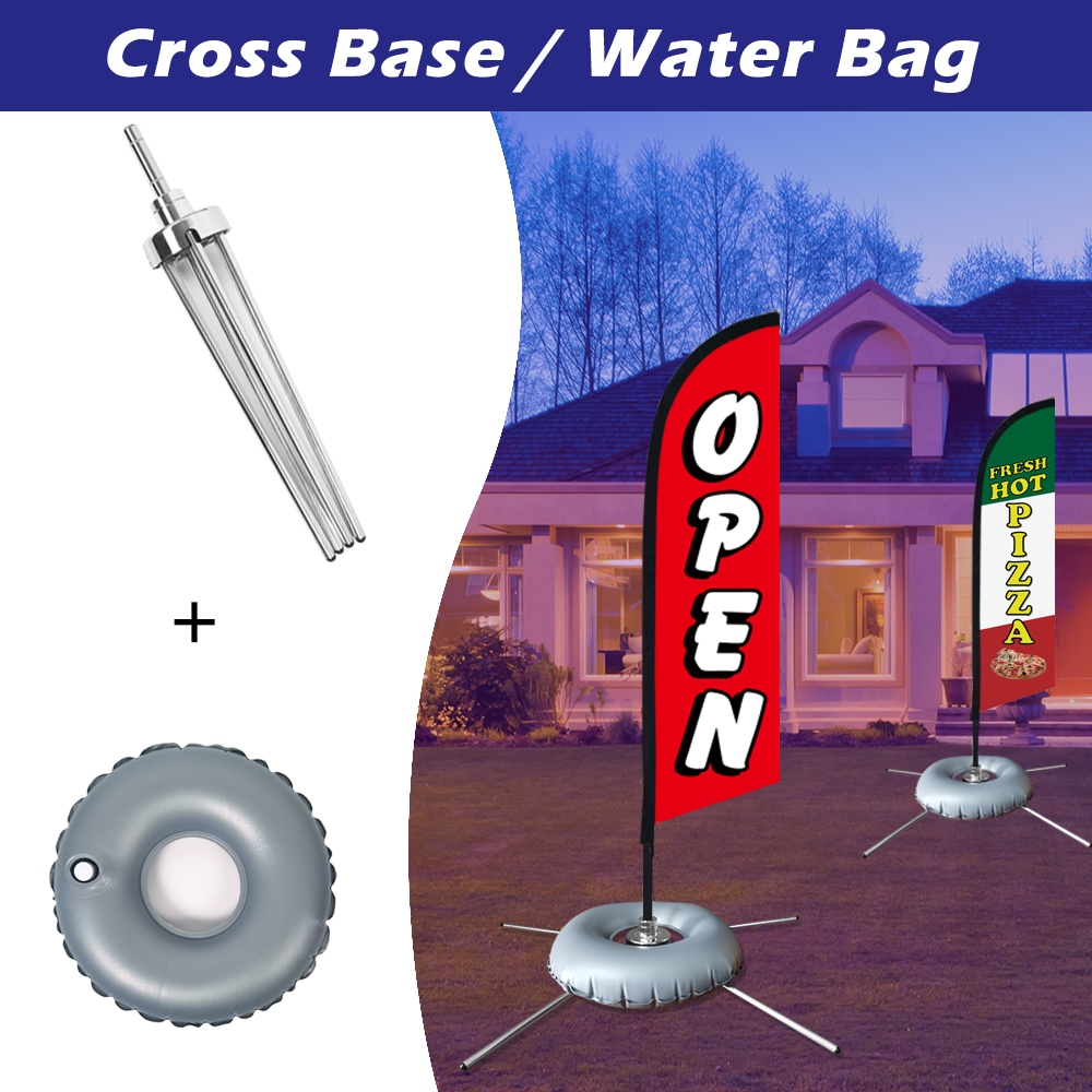 ฐานข้าม + ถุงน้ําสําหรับเสาธง (ไม่มีธง & เสา) Feather Beach เสาธงผู้ถือฐาน Stake แบนเนอร์ Swooper ฮาร์ดแวร์