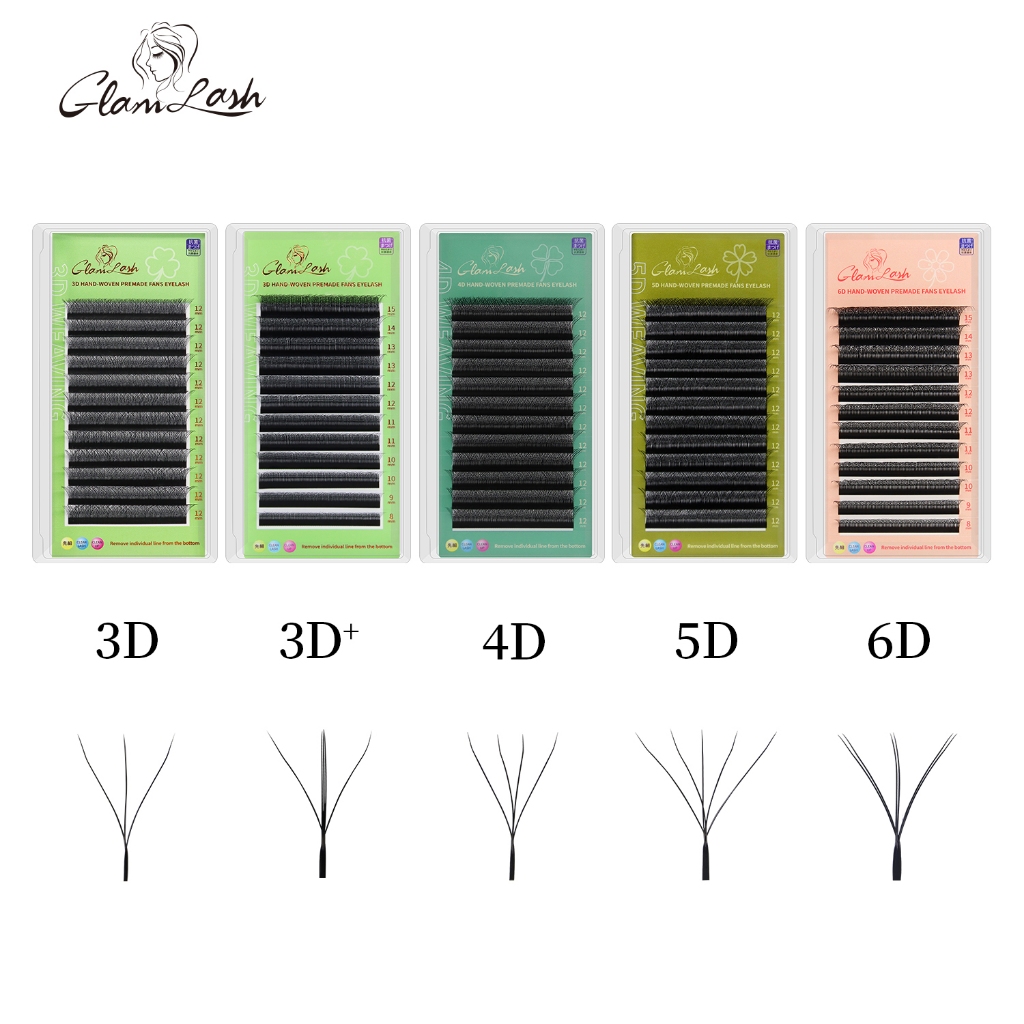GLAMLASH 3DW 4DW 5DW 0.07 มม.L/LU/M Eyelash Extension ขนตาปลอม
