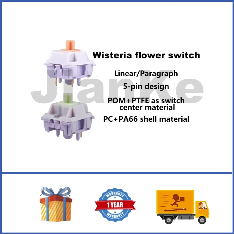 Epomaker Wisteria Flower Linear/Paragraph Switch Factory Lubed 5pin Switches Set สําหรับ Hot Swappab