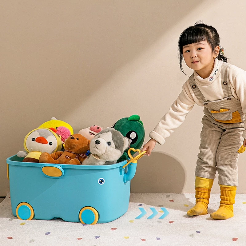 กล่องเก็บของเล่นเด็กกล่องจัดระเบียบเสื้อผ้าเด็กพร้อมลูกรอกการ์ตูนน่ารักกล่องเก็บของขนาดใหญ่ thumbnail 5