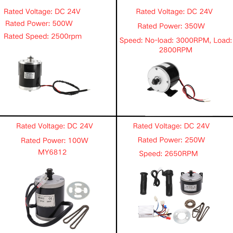 มอเตอร์เกียร์ มอเตอร์ทดเกียร์ 24V/ 2500/2650/3000RPM100/ 250/350/500W มอเตอร์กระแสตรงแบบแปรง 9 ฟัน 410 เฟือง รับประกันฟรี