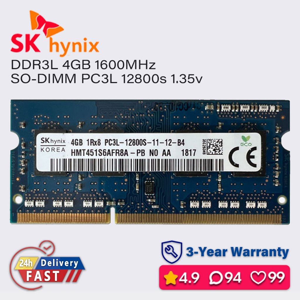Sk hynix 8gb 4gb 1600mhz ddr3l ram แล็ปท็อป sodimm หน่วยความจํา pc3l 1.35v