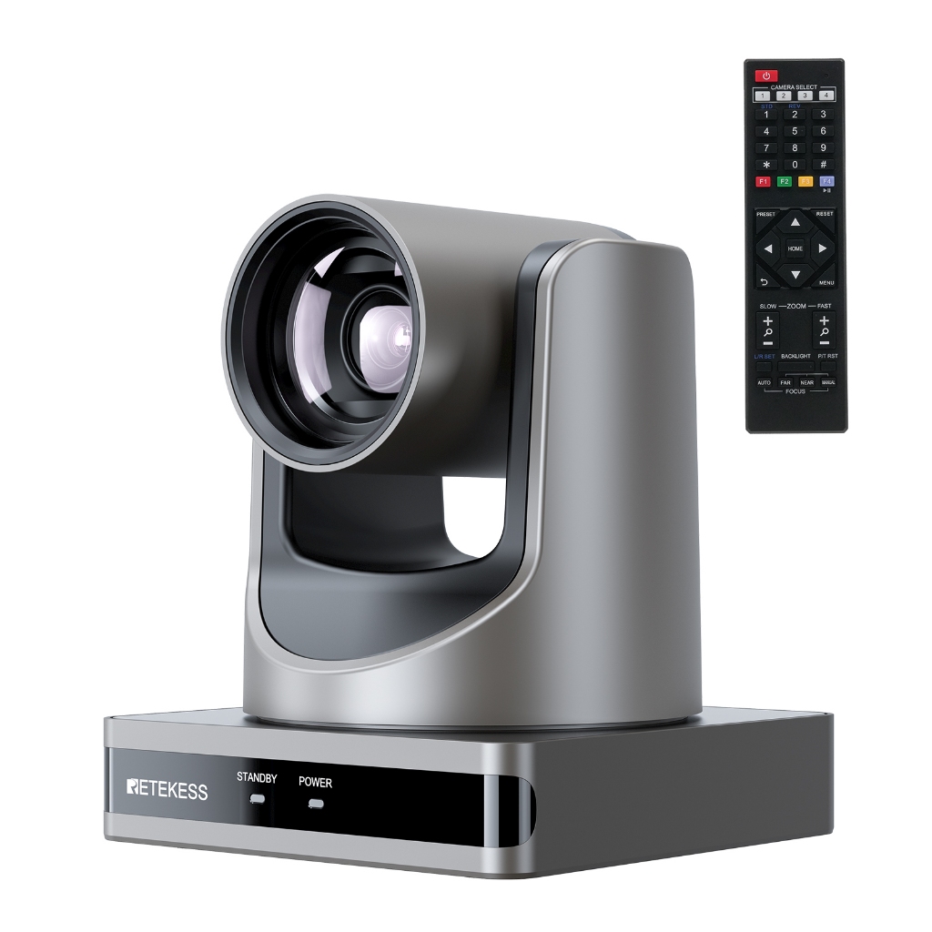 Retekess TC202 กล้องวิดีโอห้องประชุมกล้อง PTZ 12x ซูมออปติคัลทํางานร่วมกับซูม Skype ทีมสําหรับการประ