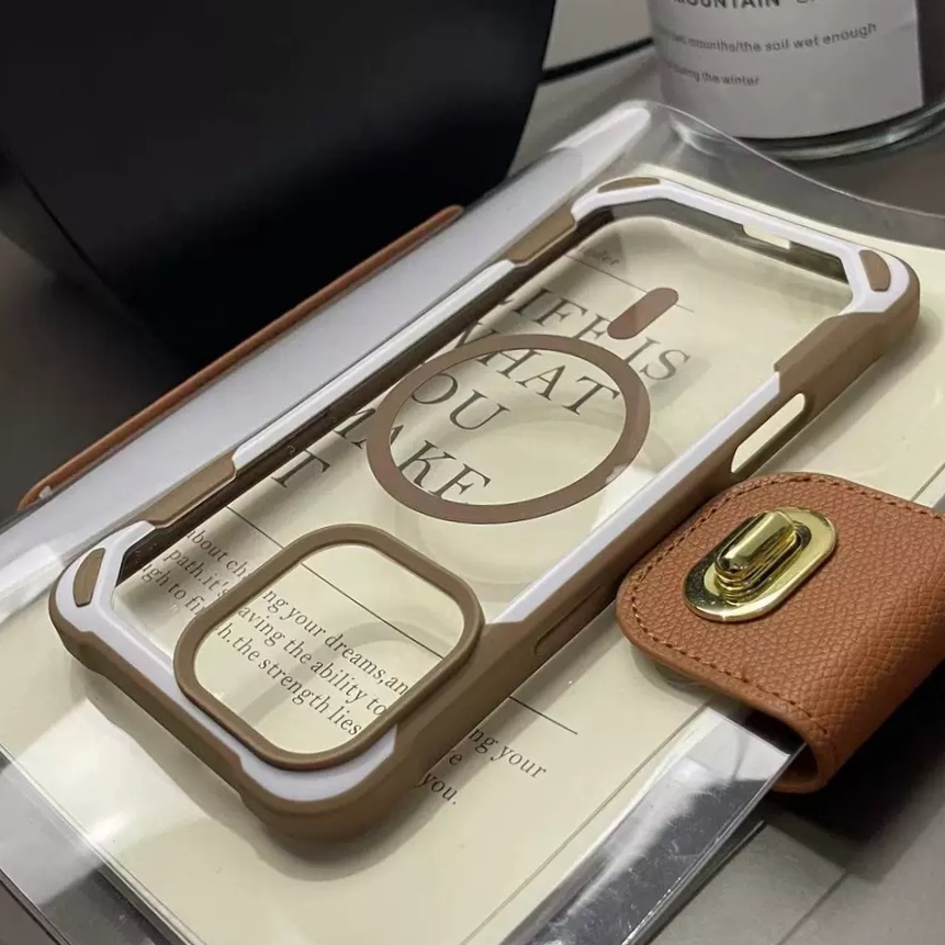 หรูหราสี่มุม Anti Drop Magnetic 16 Pro Max Hard Case Desert Gold สําหรับ iPhone 16 15 14 13 12 11 Pro Max 14Plus 15Plus 16Plus 11Pro คุณภาพสูง clear Hard ฝาหลัง
