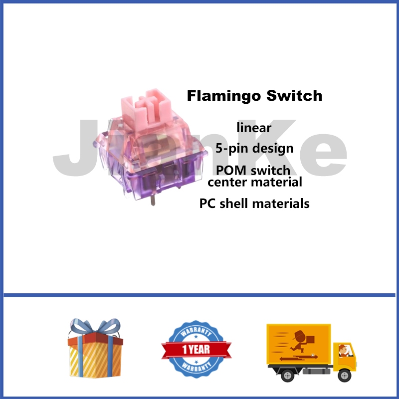 Epomaker Flamingo Switch Set Linear Factory Lubed Switch POM Stem Dual Spring PC Housing Mechanical 