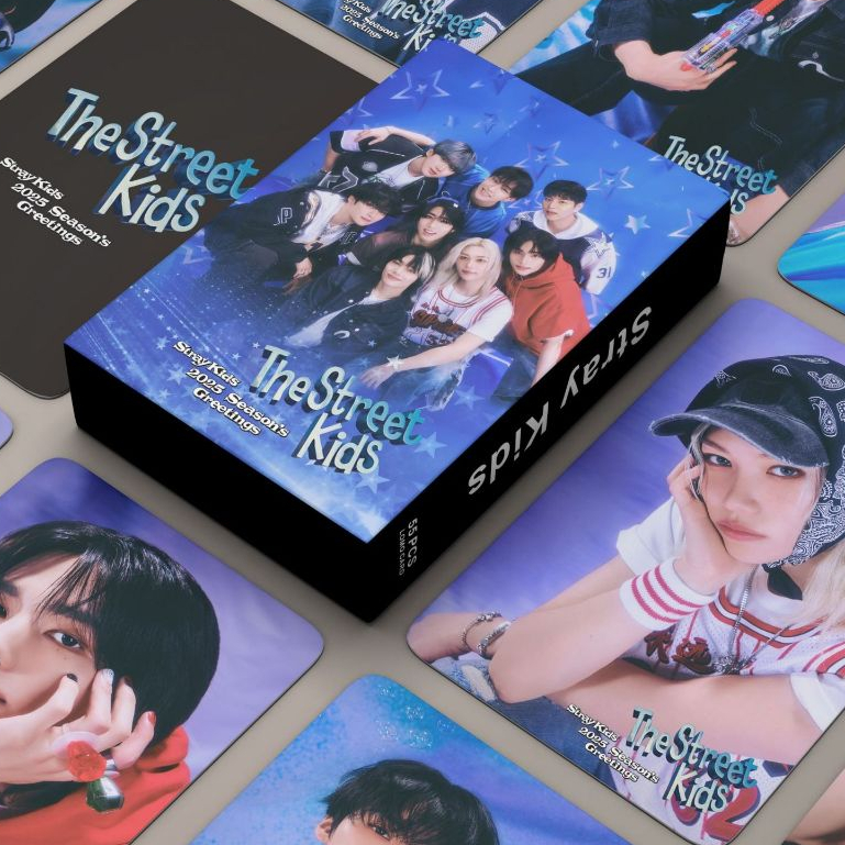 55 ชิ้น Stray Kids 2025 การ์ดอวยพรฤดูกาล Lomo การ์ดสะสมการ์ดขนาดเล็ก S-CLASS