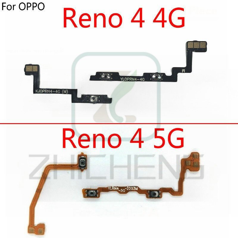 ปุ่มปรับระดับเสียงด้านข้าง สายเคเบิลอ่อน สวิตช์เปิดปิด สําหรับ OPPO Reno 4 4G 5G