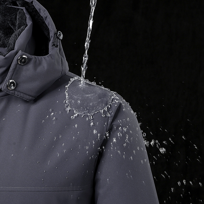 [ล-10เอ็กแอล] หมวกที่ถอดออกได้ซับขนแกะหนาขนาดใหญ่พิเศษแจ็คเก็ตคลุมด้วยผ้าฤดูหนาว กันลม กันน้ําอบอุ่นผู้ชายแจ็คเก็ต - รูปที่ 7