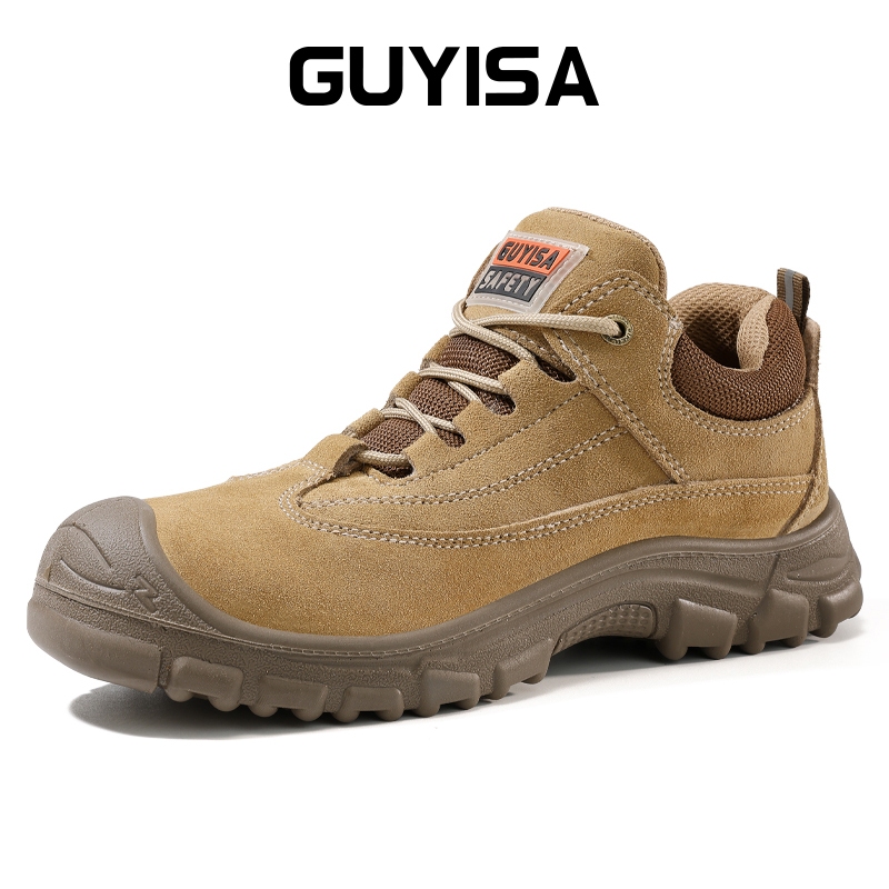 Guyisa รองเท้านิรภัยช่างเชื่อมรองเท้าทํางานไม่ประกายทนต่อการสึกหรอกลางตัด 37-45 F025