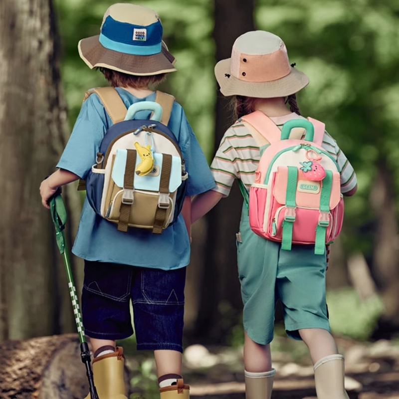 โรงเรียนอนุบาลกระเป๋าการ์ตูนเด็กน่ารักขนาดใหญ่-เบากระเป๋าเป้สะพายหลังป้องกันการสูญหาย