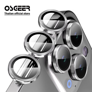 OSGEER ตัวป้องกันเลนส์กล้องสําหรับ iPhone 17 Air 11 12 13 14 15 16 Pro Max, [ถาดติดตั้ง 1 ขั้นตอน] กระจกนิรภัยป้องกันหน้าจอโลหะ