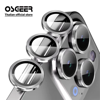 OSGEER ตัวป้องกันเลนส์กล้องสําหรับ iPhone 17 Air 11 12 13 14 15 16 Pro Max, [ถาดติดตั้ง 1 ขั้นตอน] กระจกนิรภัยป้องกันหน้าจอโลหะ