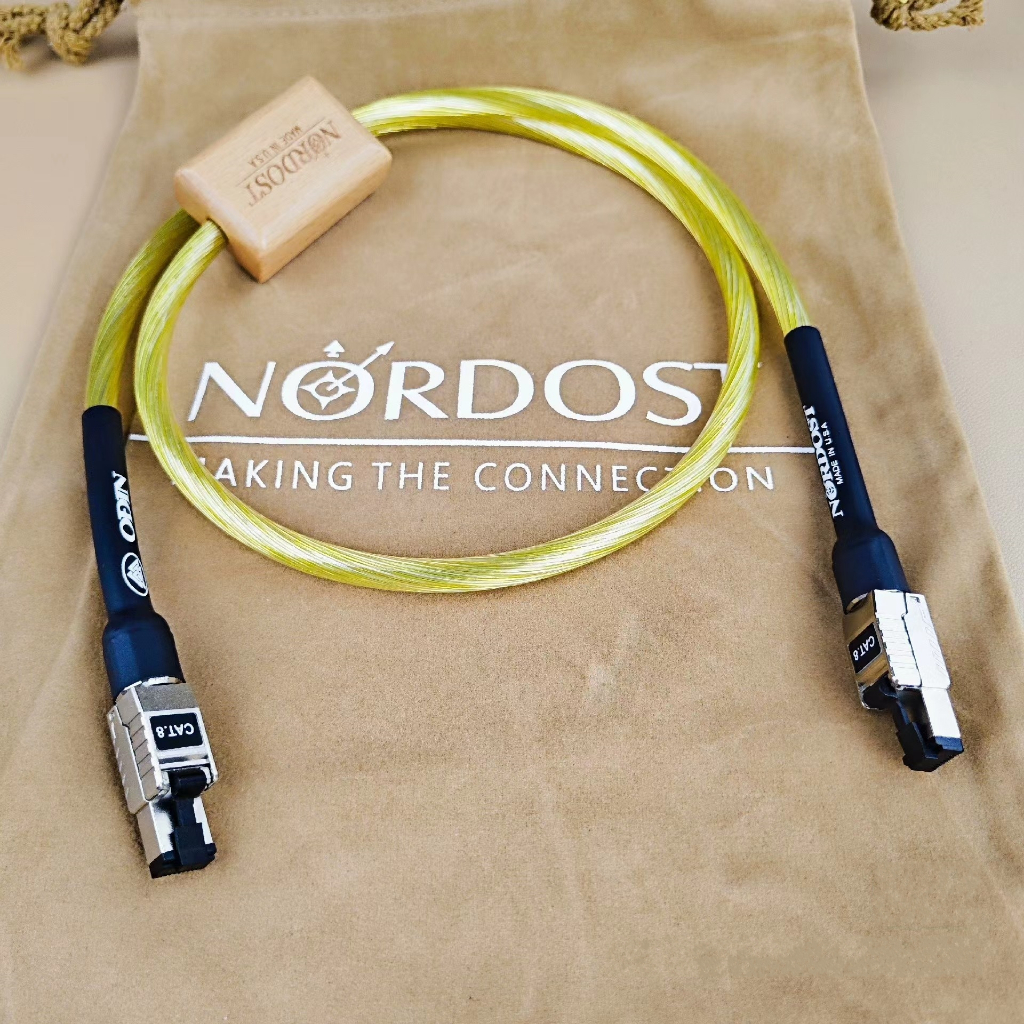 Nordost ODIN ODIN Cat8 สายอีเธอร์เน็ตกล้องแล็ปท็อป Lan RJ45 เครือข่ายจัมเปอร์เงินสเตอร์ลิงสายเคเบิลเ