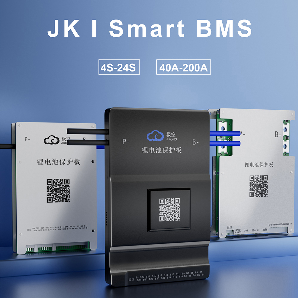 Jkbms 4S-24S LiFePo4 แบตเตอรี่ Li-ion 1A 2A Active Balance 40A-200A BT RS485 CAN JIKONG สมาร์ท BMS