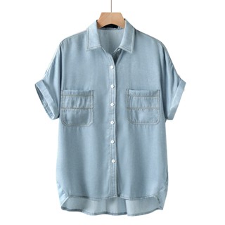 Zanzea เสื้อเบลาส์ แขนสั้น ลําลอง ทรงหลวม สูง ต่ํา ใส่ทํางาน…