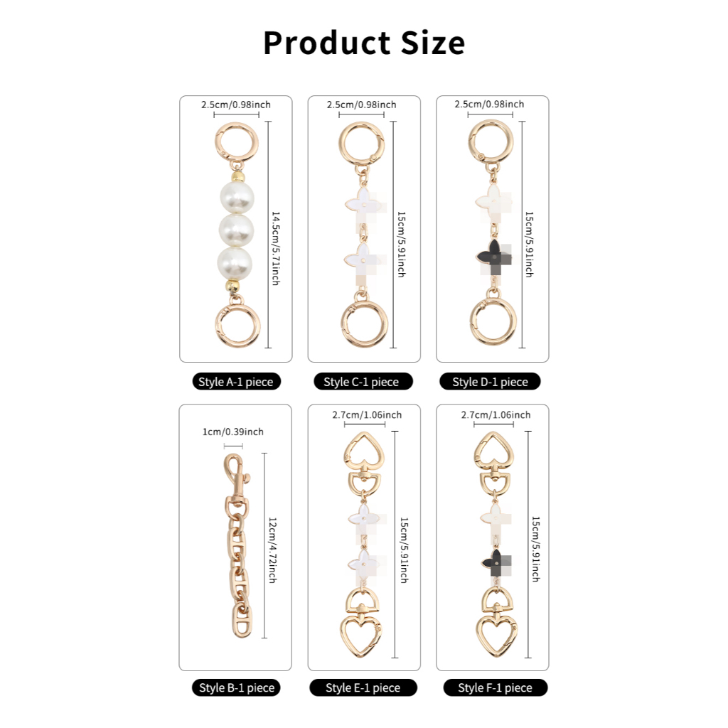 CRAZYSMITH กระเป๋าสะพายข้างโซ่โลหะ สายคล้องปรับได้น่ารัก สำหรับเสริมความยาวสายกระเป๋าถือ - รูปที่ 6