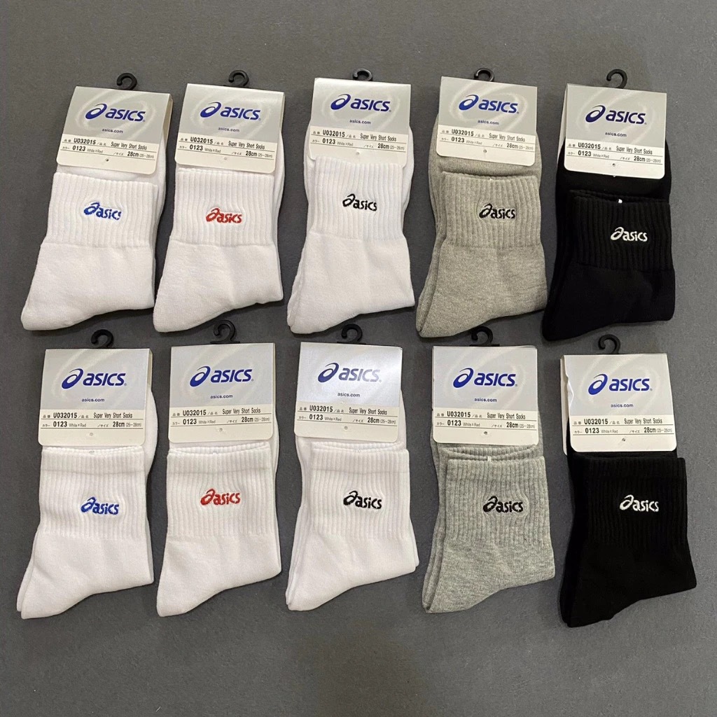 Asics ถุงเท้ากีฬาวอลเลย์บอล ผ้าฝ้ายแท้ ดูดเหงื่อระงับกลิ่น ปักลาย สไตล์เกาหลี สำหรับผู้ชายและผู้หญิง