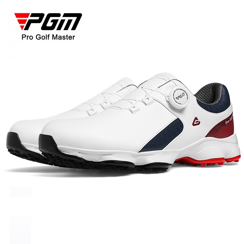 Pgm GOLF รองเท้ากีฬาฝึกซ้อมมืออาชีพพร้อมเชือกผูกรองเท้าลูกบิดและการออกแบบป้องกันด้านข้างกันน้ํา XZ379