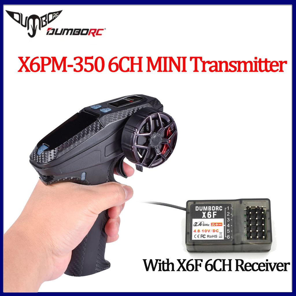 Dumborc 6CH X6PM-350 Mini Transmitter 2.4G 4.8-12V 6 ช่อง X6F Receiver รีโมทคอนโทรลสําหรับ RC รถเรือ
