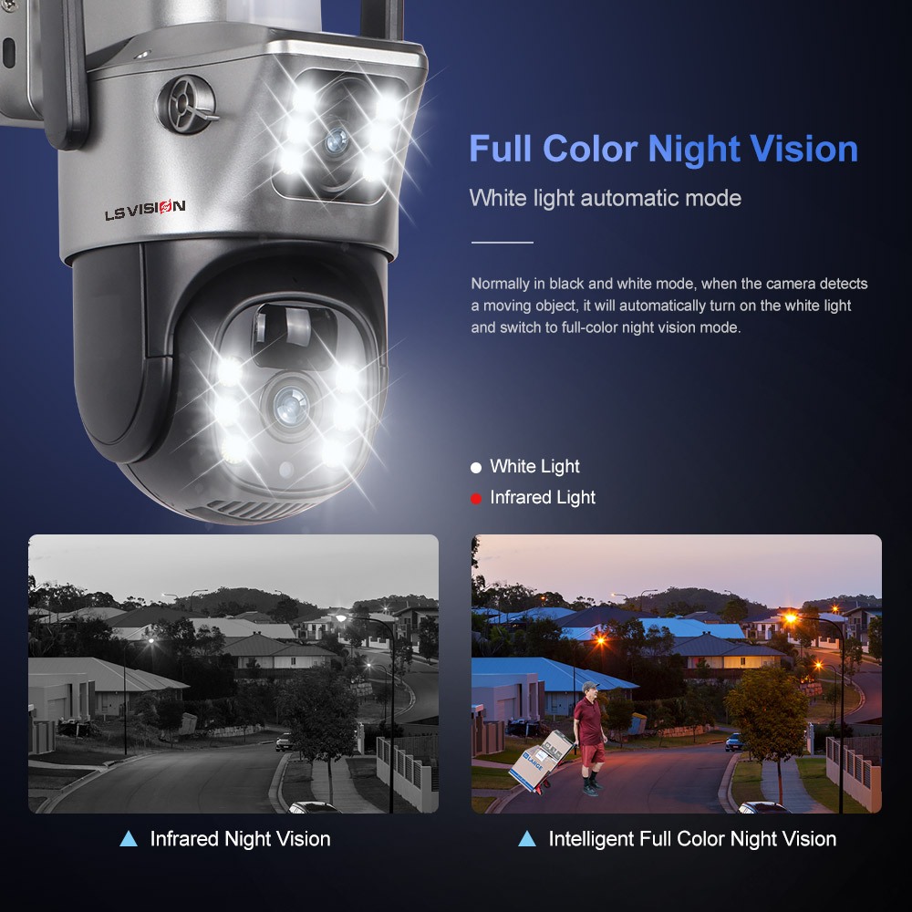 Ls Vision 6K12MP 10X ซูมกล้องวงจรปิดพลังงานแสงอาทิตย์กล้อง V380 Pro WIFI/4G กล้องวงจรปิดไร้สายกล้องกลางแจ้งเสียงสองทางแบตเตอรี่ในตัว Low Power Color Night Vision PTZ กันน้ํา