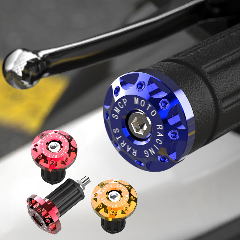 2pcs Universal รถจักรยานยนต์บาร์ End หมวก CNC Full Alloy สําหรับ Handle Grip มอเตอร์ Handlebar End ตกแต่งรถจักรยานยนต์ Handle Plug Grip หยุด