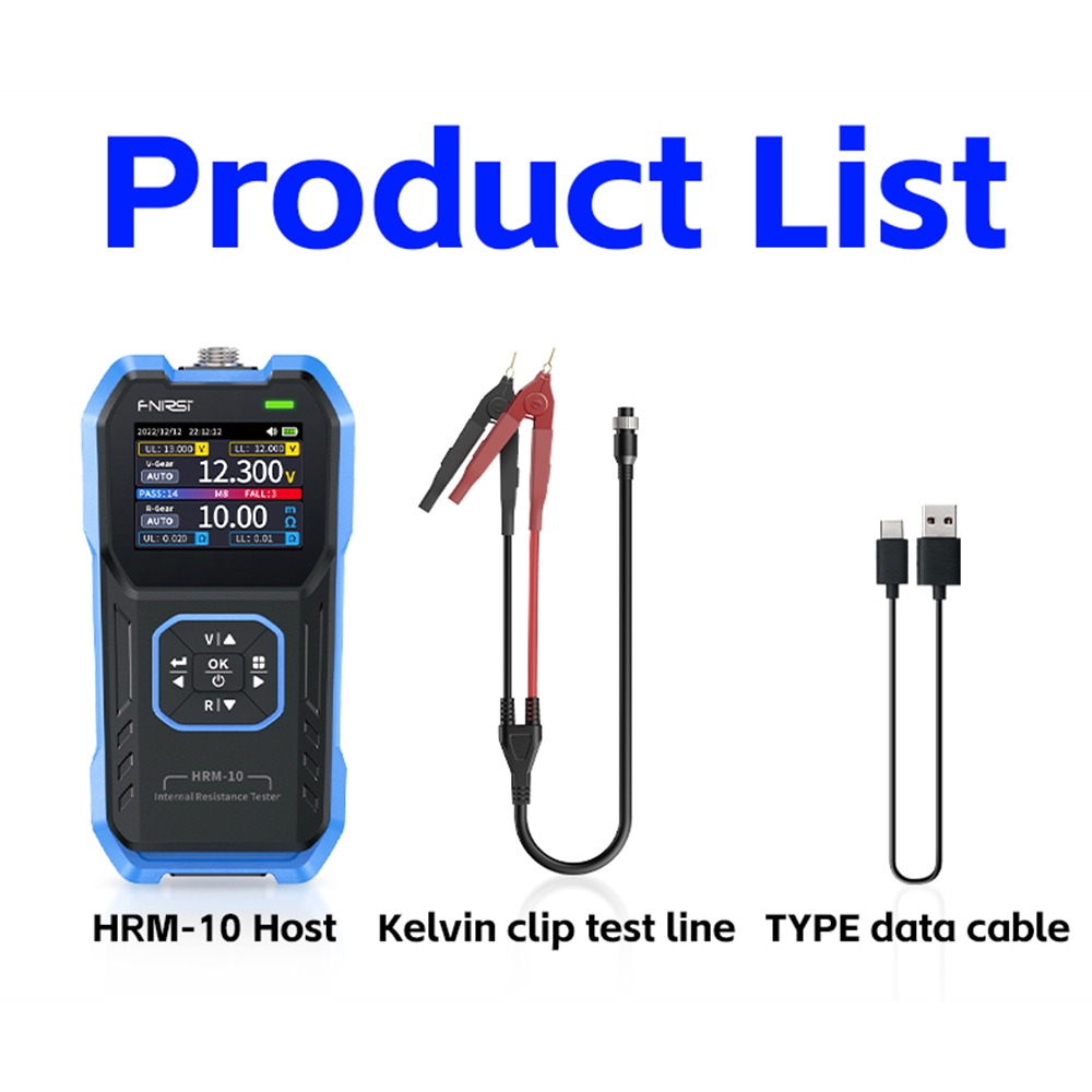 FNIRSI HRM-10 18650 แบตเตอรี่ลิเธียมเครื่องทดสอบความต้านทานภายในเครื่องทดสอบความต้านทานแรงดันไฟฟ้าแบตเตอรี่ที่มีความแม่นยําสูง