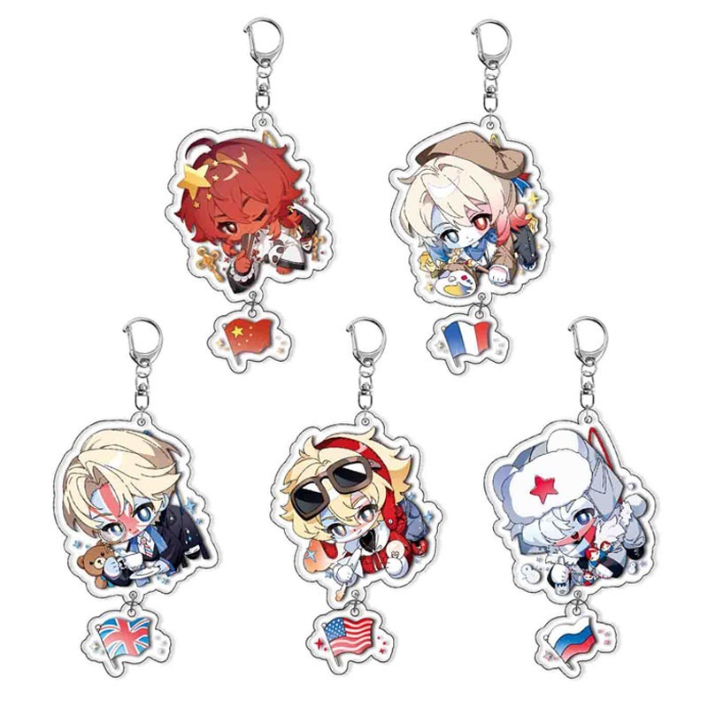 เกมประเทศ Humans CN USA FR UK RUS คอสเพลย์อะคริลิคพวงกุญแจ Key Chain จี้พวงกุญแจของขวัญ