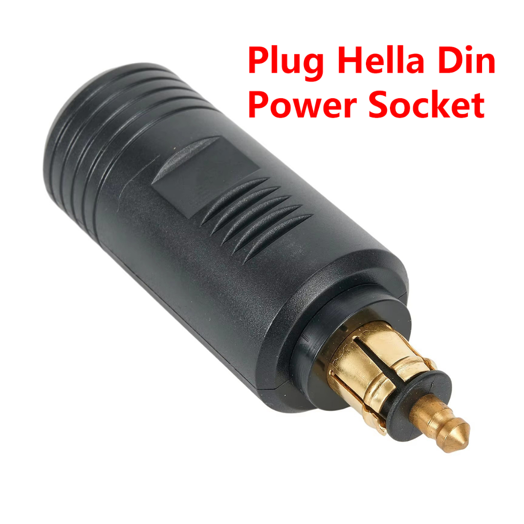 12v 24V ปลั๊กยุโรป Hella Din ปลั๊กไฟรถจักรยานยนต์ไฟแช็กซ็อกเก็ตเครื่องชาร์จ Rround Head Power Adapter