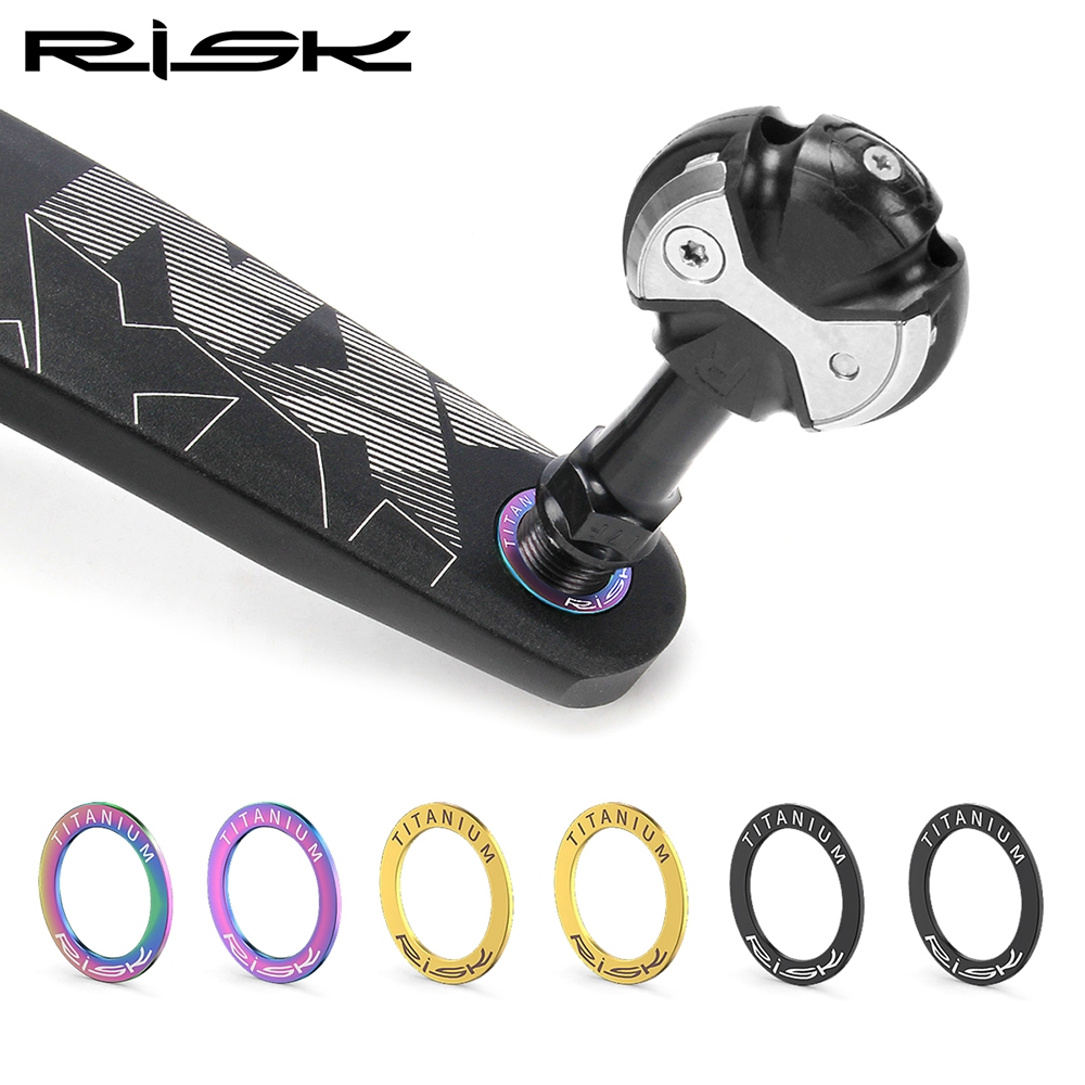 Risk เหยียบจักรยาน Spacer Crank ปะเก็นเหยียบเสียงผิดปกติการบํารุงรักษาแหวนเครื่องซักผ้า MTB จักรยานไทเทเนียมเหยียบแผ่นป้องกัน
