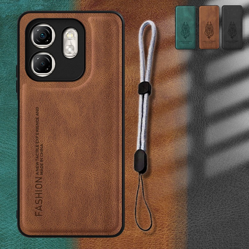 เคสหนังสําหรับ Infinix Hot 50i/X6531/X6531B เคสโทรศัพท์พร้อมเชือกโทรศัพท์แบบปรับได้