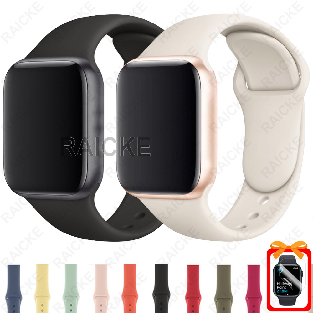สายรัดซิลิโคนสร้อยข้อมืออุปกรณ์เสริมสําหรับ iWatch Series 11/10/9/8/7/6/5/4/3/SE/Ultra 2 49mm 46mm 45mm 41mm 44mm 40mm 42mm 38mm