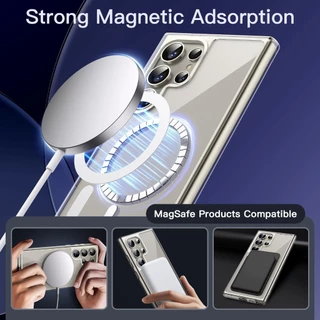 SMLF เคสแม่เหล็ก เคสใส Clear Magnetic Case For Samsung Galaxy S26 Ultra S25 Ultra S24 Ultra Anti-Yellowing กันกระแทก บาง เคส Shockproof Slim Phone Cover