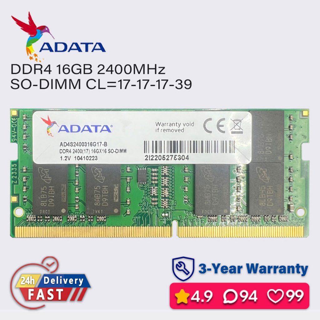 Adata 16gb 8gb 4gb 2400mhz ddr4 ram แล็ปท็อป sodimm หน่วยความจํา pc4 1.2v