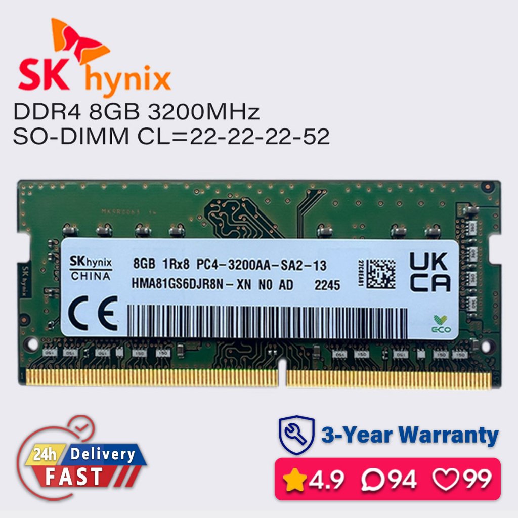 Sk hynix 16gb 8gb 4gb 3200mhz ddr4 ram แล็ปท็อป sodimm หน่วยความจํา pc4 1.2v