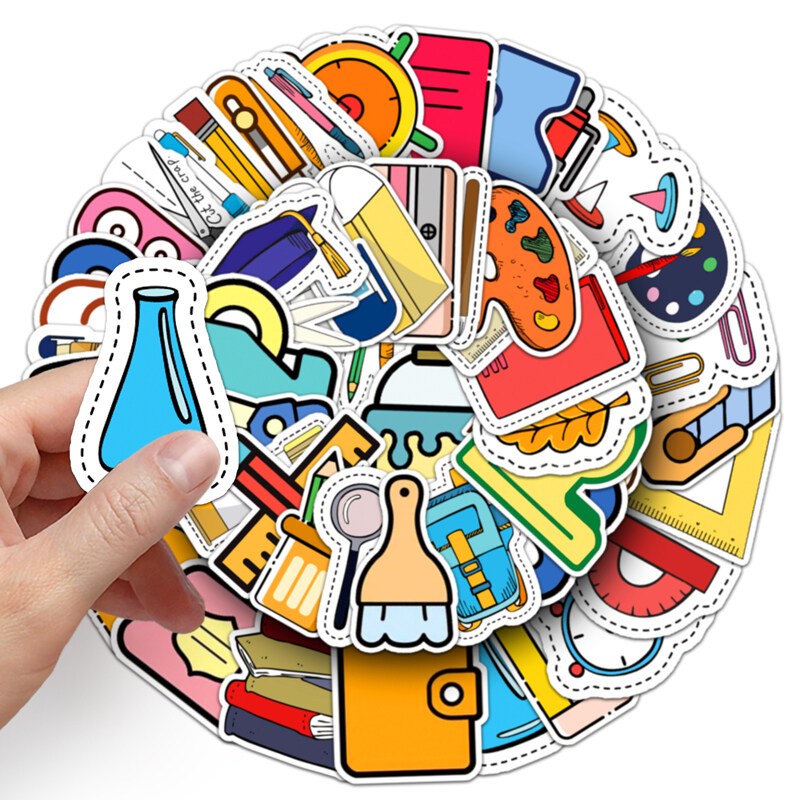 50ชิ้นเครื่องเขียนการ์ตูนกราฟฟิตีสติ๊กเกอร์กระเป๋าเดินทางแล็ปท็อปกีต้าร์สเก็ตบอร์ดสติ๊กเกอร์ตกแต่ง - รูปที่ 4