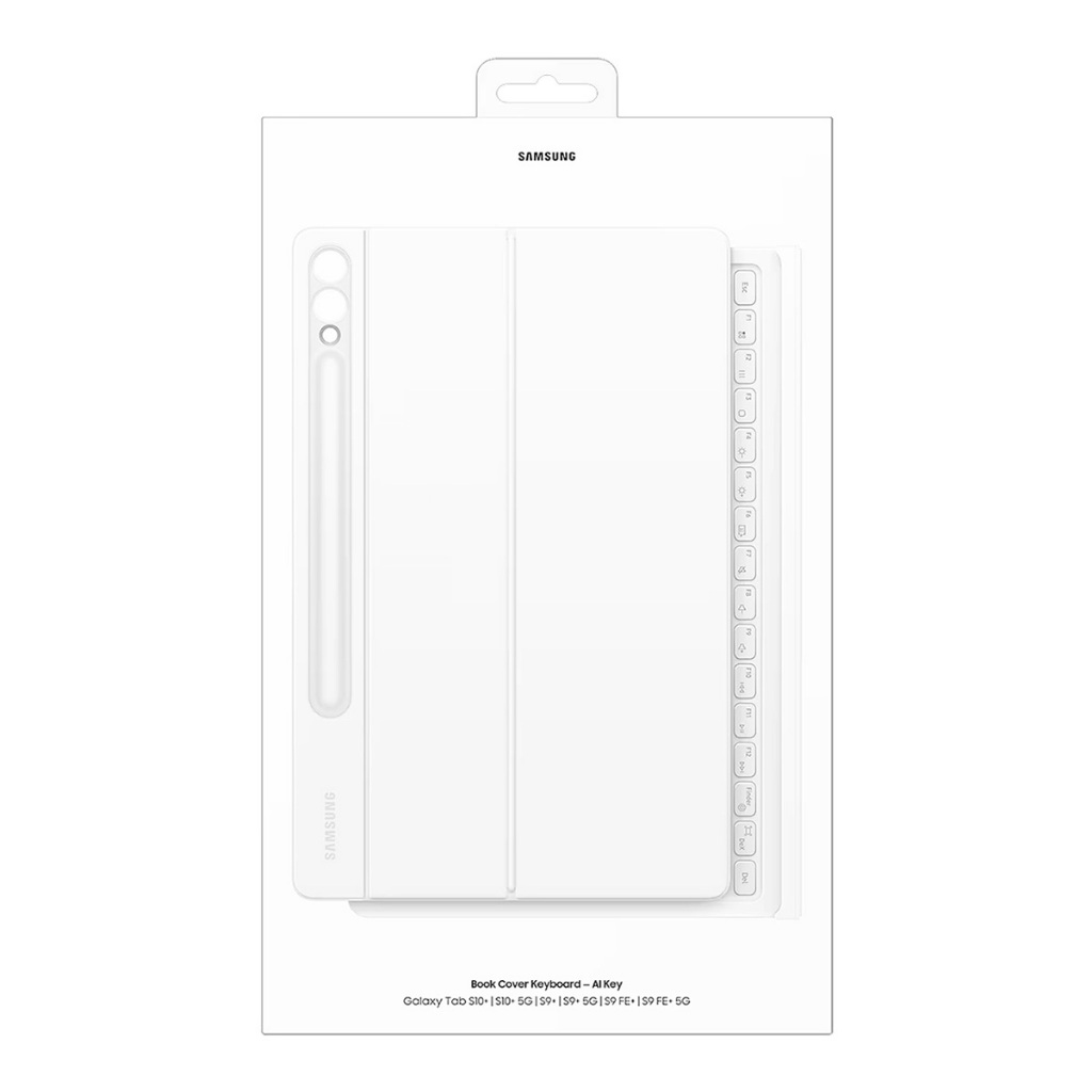 Samsung Galaxy Tab S10+ / S9 FE+ / S9+ Book Cover Keyboard - AI Key (White, US Layout), EF-DX825UWEG