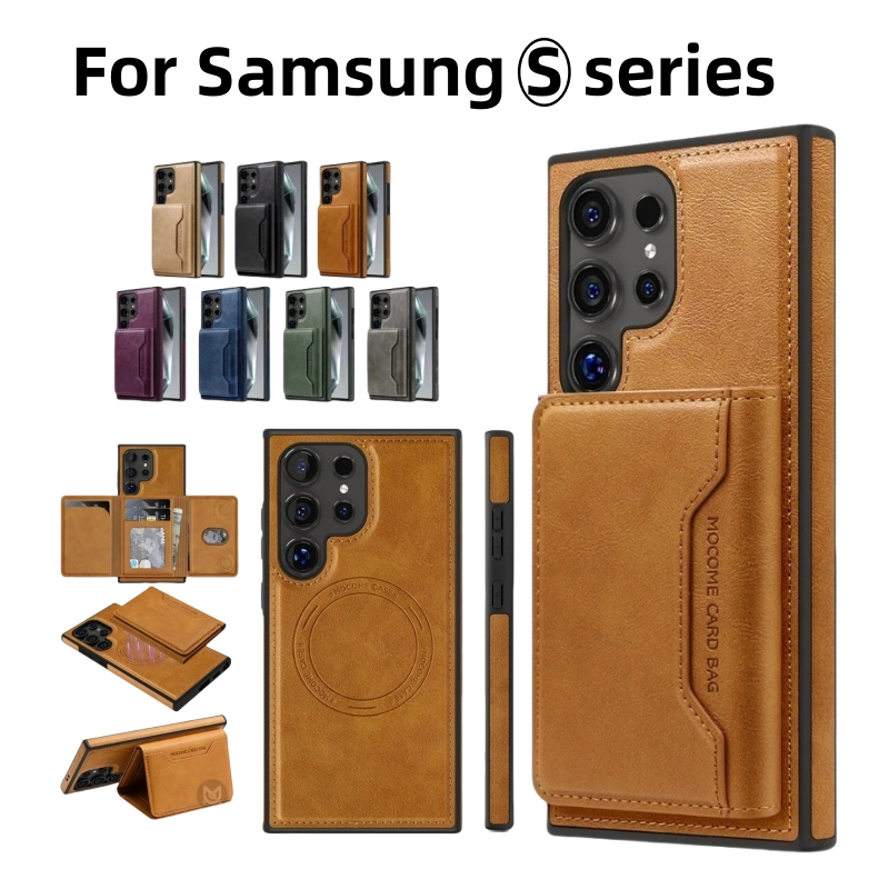 ปลอกสําหรับ Samsung Galaxy S25 S24 S23 S22 Plus S24 Ultra S24FE แม่เหล็กกระเป๋าสตางค์หนัง Kickstand ไร้สายชาร์จเคสโทรศัพท์